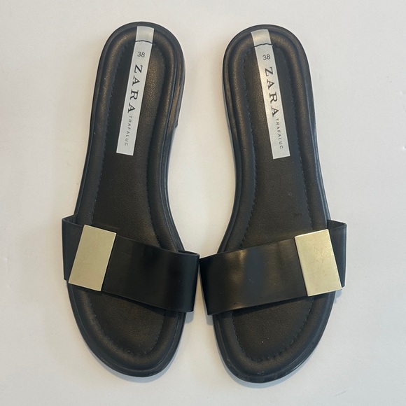 Zara Slides with Gold Accent - Picture 1 of 2